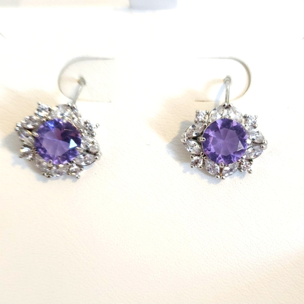 AMETHYST DANGLED EARRINGS - BOMB PARTY - Picture 2 of 7